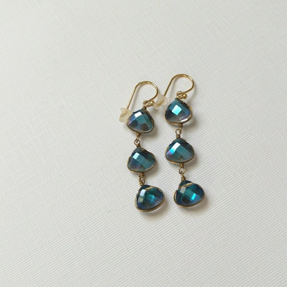 Francesca's blue crystal dangly earrings
